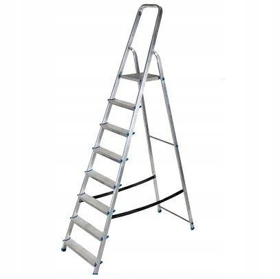 AWTOOLS DRABINA ALUMINIOWA 150kg 8 STOPNI WOLNOSTOJĄCA AWTOOLS DRABINA ALUMINIOWA 150kg 8 STOPNI WOLNOSTOJĄCA