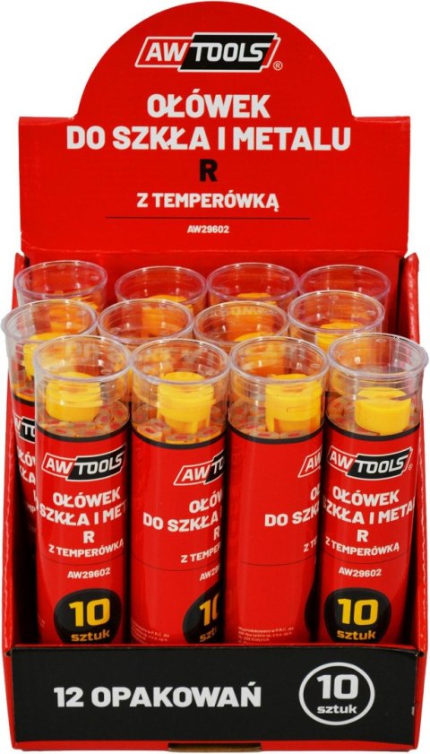 AWTOOLS OŁÓWEK DO SZKŁA I METALU R ŻÓŁTY 10 SZTUK AWTOOLS OŁÓWEK DO SZKŁA I METALU R ŻÓŁTY 10 SZTUK