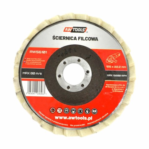 AWTOOLS ŚCIERNICA FILCOWA 125mm AWTOOLS ŚCIERNICA FILCOWA 125mm