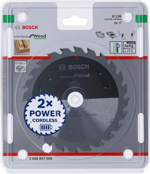 BOSCH PIŁA STANDARD WOOD ACCU 136x20x24z BOSCH PIŁA STANDARD WOOD ACCU 136x20x24z