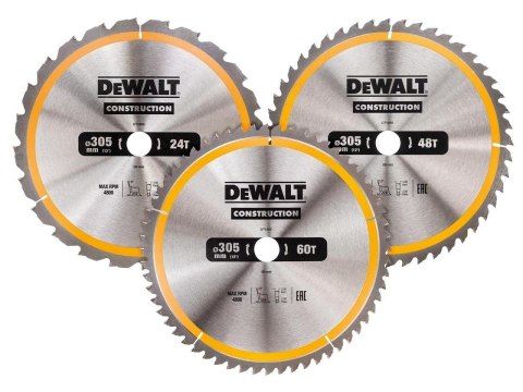 DEWALT PIŁA TARCZOWA KPL. 3szt. /305mm DEWALT PIŁA TARCZOWA KPL. 3szt. /305mm