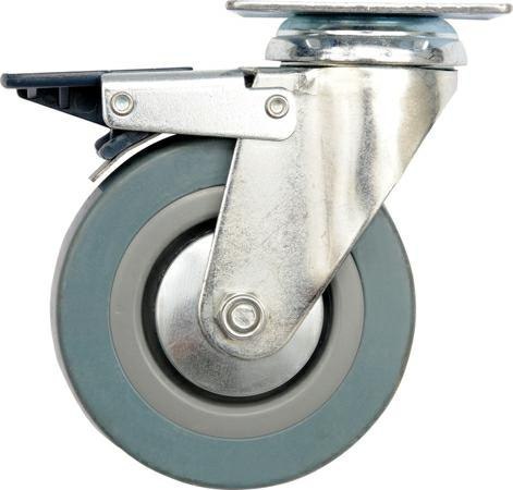 VOREL KOŁO SKRĘTNE Z SZARĄ GUMĄ HAMULEC 100mm VOREL KOŁO SKRĘTNE Z SZARĄ GUMĄ HAMULEC 100mm