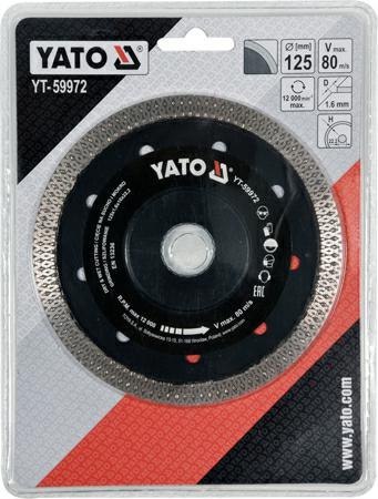 YATO TARCZA DIAMENTOWA 125mm DO CERAMIKI YATO TARCZA DIAMENTOWA 125mm DO CERAMIKI