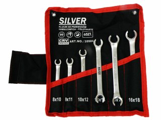 ZESTAW KLUCZY PŁASKICH PÓŁOTWARTYCH KOMPLET 6szt. /SILVER