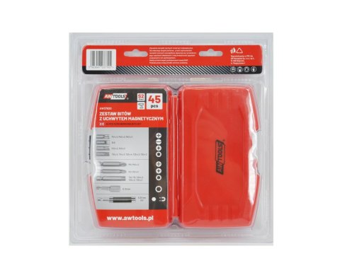AWTOOLS ZESTAW BITÓW KOŃCÓWEK WKRĘTAKOWYCH S2 45cz. AWTOOLS ZESTAW BITÓW KOŃCÓWEK WKRĘTAKOWYCH S2 45cz.