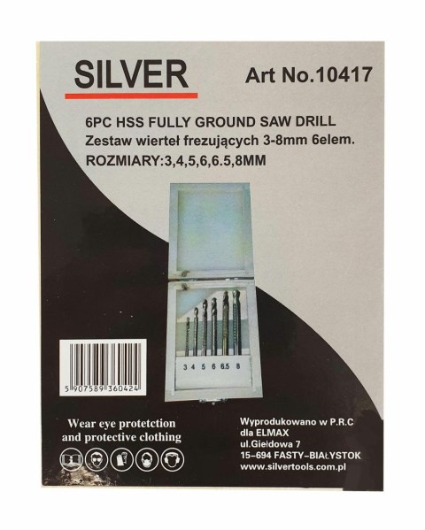 ZESTAW WIERTEŁ FREZUJĄCYCH 3-8mm 6szt./SILVER ZESTAW WIERTEŁ FREZUJĄCYCH 3-8mm 6szt./SILVER