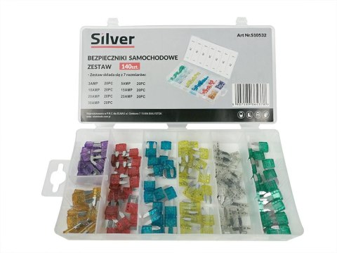 BEZPIECZNIKI 3-30A 130szt. /SILVER BEZPIECZNIKI 3-30A 130szt. /SILVER