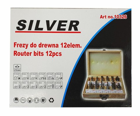 FREZY KSZTAŁTOWE ŁOŻYSKOWANE 12cz./SILVER FREZY KSZTAŁTOWE ŁOŻYSKOWANE 12cz./SILVER