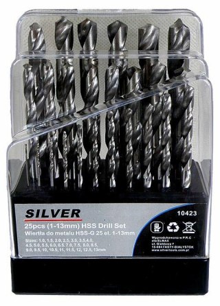 WIERTŁO METAL BIAŁE KPL. 25szt. /SILVER