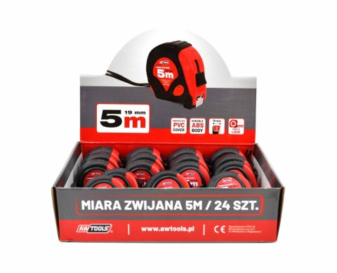 AWTOOLS MIARA ZWIJANA CZERWONO-CZARNA 7.5m x 25mm AWTOOLS MIARA ZWIJANA CZERWONO-CZARNA 7.5m x 25mm