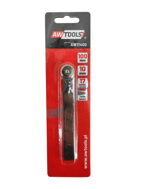 AWTOOLS SZCZELINOMIERZ 100mm 17 LISTKÓW 0.02-1.0mm ZBIEŻNY AWTOOLS SZCZELINOMIERZ 100mm 17 LISTKÓW 0.02-1.0mm ZBIEŻNY