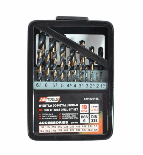 AWTOOLS WIERTŁO METAL HSS M2 KPL. 19szt./1.0-10 mm/ PREMIUM AWTOOLS WIERTŁO METAL HSS M2 KPL. 19szt./1.0-10 mm/ PREMIUM