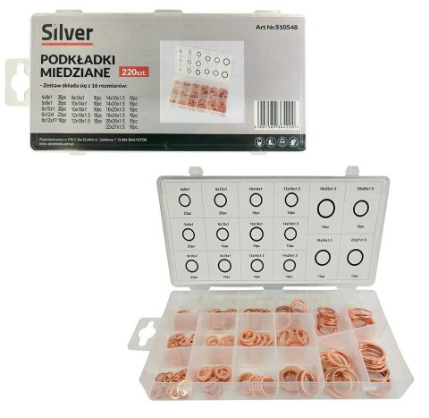 PODKŁADKI MIEDZIANE 220 szt. /SILVER PODKŁADKI MIEDZIANE 220 szt. /SILVER