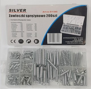 SPRĘŻYNKI 200szt. MIX /SILVER