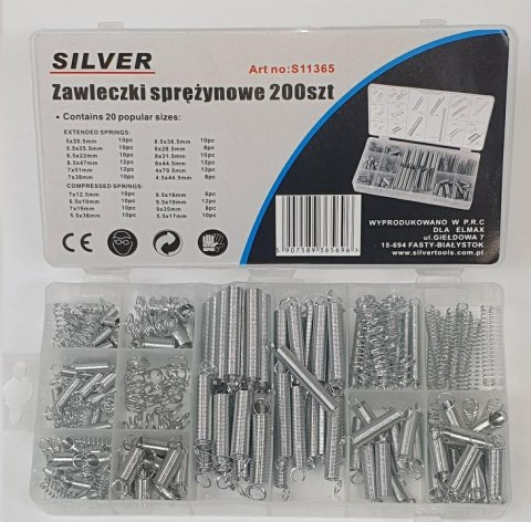 SPRĘŻYNKI 200szt. MIX /SILVER SPRĘŻYNKI 200szt. MIX /SILVER
