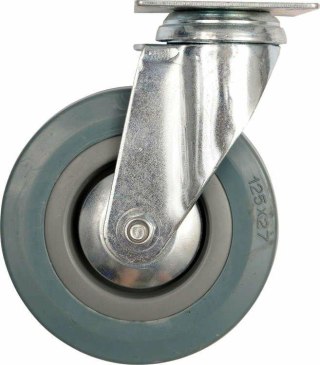 VOREL KOŁO SKRĘTNE Z SZARĄ GUMĄ 125mm