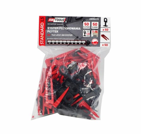 AWTOOLS SYSTEM POZIOMOWANIA PŁYTEK STANDARD 1,0mm - 7-15mm - KLIPS 50szt. + KLIN 50szt. AWTOOLS SYSTEM POZIOMOWANIA PŁYTEK STANDARD 1,0mm - 7-15mm - KLIPS 50szt. + KLIN 50szt.