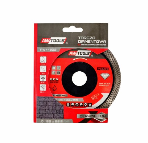 AWTOOLS TARCZA DIAMENTOWA PEŁNA DO GRESU 125x22,2 / CERAMIC PRO AWTOOLS TARCZA DIAMENTOWA PEŁNA DO GRESU 125x22,2 / CERAMIC PRO