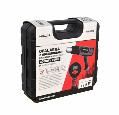 HOOZAR OPALARKA 2000W Z REGULACJĄ I AKCESORIAMI WYŚWIETLACZ LCD HOOZAR OPALARKA 2000W Z REGULACJĄ I AKCESORIAMI WYŚWIETLACZ LCD