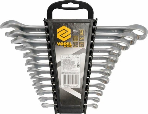 VOREL KLUCZE PŁASKO - OCZKOWE KOMPLET 12szt. (6-22mm) SATYNA 51722 VOREL KLUCZE PŁASKO - OCZKOWE KOMPLET 12szt. (6-22mm) SATYNA 51722