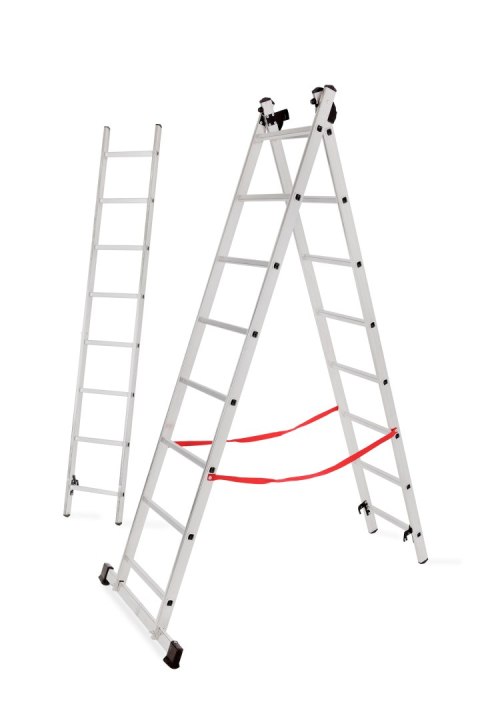 AWTOOLS DRABINA ALUMINIOWA BASIC 3x8 STOPNI 150KG AWTOOLS DRABINA ALUMINIOWA BASIC 3x8 STOPNI 150KG