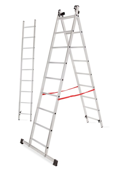 AWTOOLS DRABINA ALUMINIOWA BASIC 3x9 STOPNI 150KG AWTOOLS DRABINA ALUMINIOWA BASIC 3x9 STOPNI 150KG
