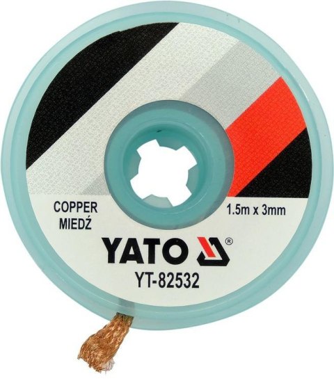 YATO TAŚMA ROZLUTOWNICZA PLECIONKA 3,0mm x 1,5m YATO TAŚMA ROZLUTOWNICZA PLECIONKA 3,0mm x 1,5m