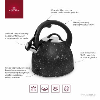 GERLACH CZAJNIK 2,8L MAT GRANITEX %%%