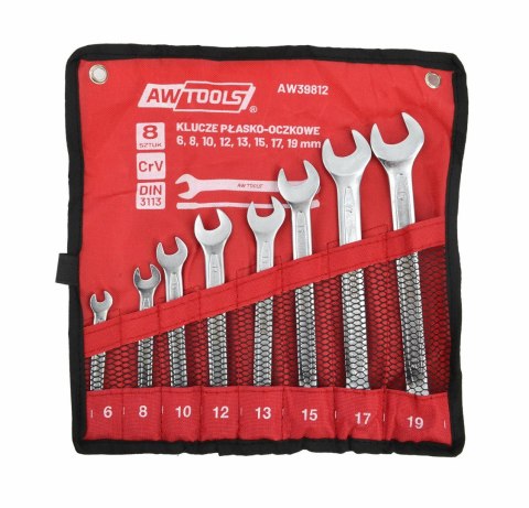 AW KLUCZ PŁASKO-OCZKOWY KPL. 8szt./6mm-19mm AW KLUCZ PŁASKO-OCZKOWY KPL. 8szt./6mm-19mm