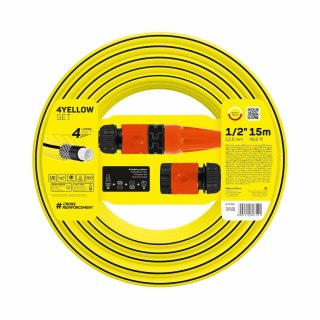 CELLFAST WĄŻ OGRODOWY YELLOW 1/2" 15m+KOŃCÓWKI