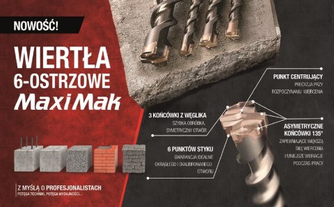 MAKITA WIERTŁO SDS MAX 14x 400x 540mm MAXI MAK 6-OSTRZOWE MAKITA WIERTŁO SDS MAX 14x 400x 540mm MAXI MAK 6-OSTRZOWE