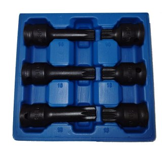 SILVER ZESTAW KLUCZY SPLINE 6el. M14-M18