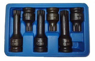 SILVER ZESTAW KLUCZY SPLINE 6el. M14-M18
