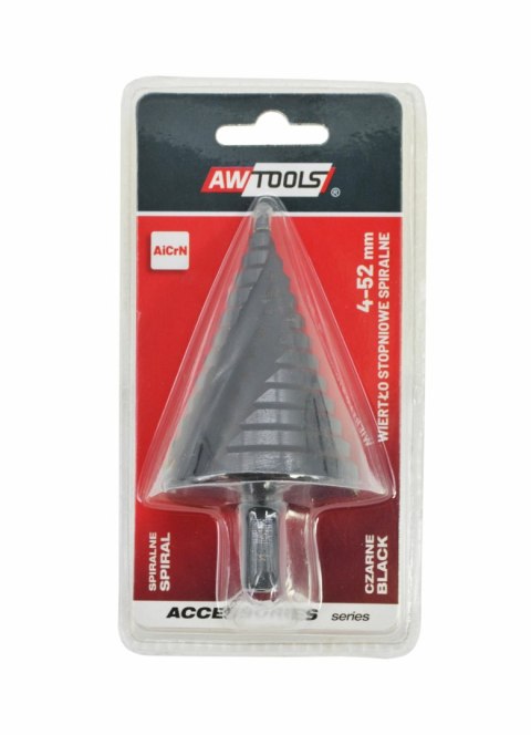 AW WIERTŁO STOPNIOWE SPIRALNE/ 4-52mm/ AICrN/ CZARNE AW WIERTŁO STOPNIOWE SPIRALNE/ 4-52mm/ AICrN/ CZARNE