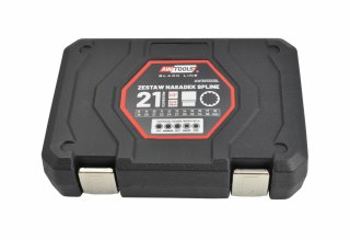 AWTOOLS ZESTAW NASADEK SPLINE 21el. 12-KĄT. BLACK LINE