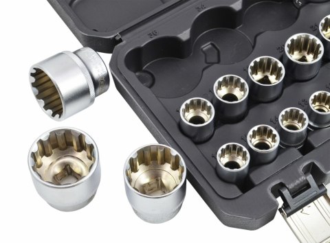 AWTOOLS ZESTAW NASADEK SPLINE 21el. 12-KĄT. BLACK LINE AWTOOLS ZESTAW NASADEK SPLINE 21el. 12-KĄT. BLACK LINE