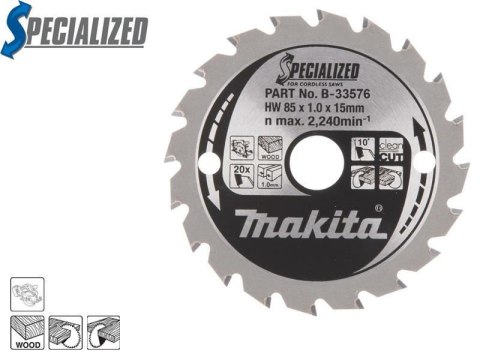MAKITA PIŁA TARCZOWA 85x15x20z SPECJALIZED DREWNO MAKITA PIŁA TARCZOWA 85x15x20z SPECJALIZED DREWNO