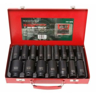 ROCKFORCE NASADKI UDAROWE DŁUGIE 16szt. 1/2" 10-36mm /WALIZKA