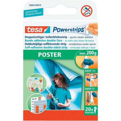TESA PLASTRY SAMOPRZYLEPNE 20szt. 0,2KG POWERTSRIPS POSTER TESA PLASTRY SAMOPRZYLEPNE 20szt. 0,2KG POWERTSRIPS POSTER