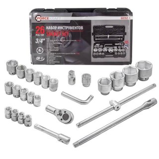 ZESTAW KLUCZY 26el. 3/4" - 1" 6KĄT. /FORCEKRAFT