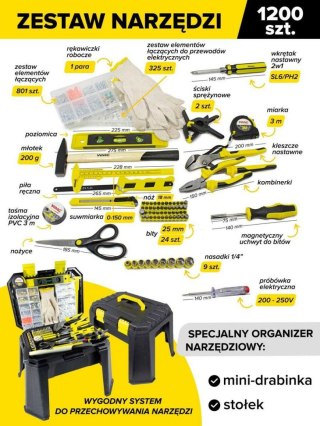 ZESTAW UNIWERSALNY 1200el. 1/4" 6-KĄT. /WMC