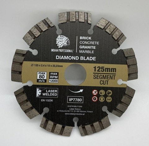 TARCZA DIAMENTOWA 125mm SEGMENT TURBO CUT INDIAN PROFESSIONAL TARCZA DIAMENTOWA 125mm SEGMENT TURBO CUT INDIAN PROFESSIONAL