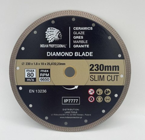 TARCZA DIAMENTOWA 230mm SLIM CUT INDIAN PROFESSIONAL TARCZA DIAMENTOWA 230mm SLIM CUT INDIAN PROFESSIONAL