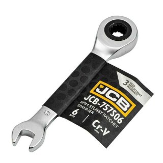 JCB KLUCZ OCZKOWY Z GRZECHOTKĄ KRÓTKI 6mm