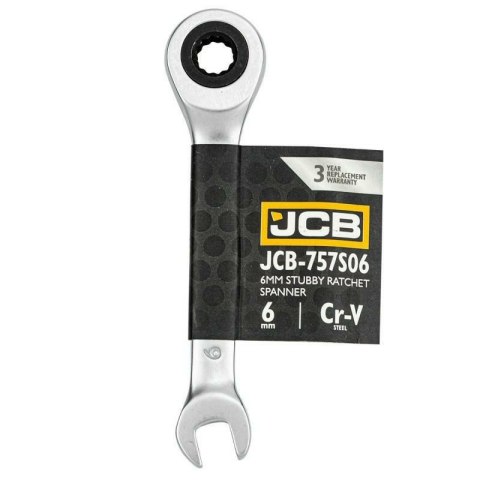 JCB KLUCZ OCZKOWY Z GRZECHOTKĄ KRÓTKI 6mm JCB KLUCZ OCZKOWY Z GRZECHOTKĄ KRÓTKI 6mm