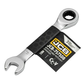 JCB KLUCZ OCZKOWY Z GRZECHOTKĄ KRÓTKI 8mm