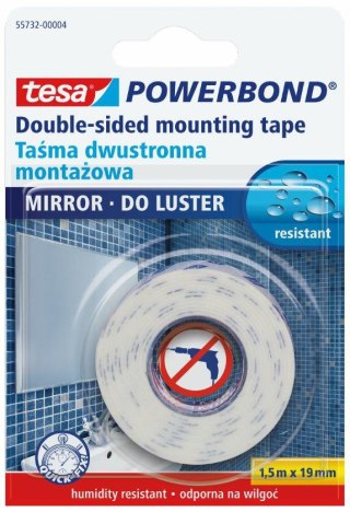TESA TAŚMA DWUSTRONNA POWERBOND 1,5m x 19mm DO LUSTER