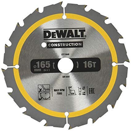 DEWALT PIŁA TARCZ.165x20mmx16z DEWALT PIŁA TARCZ.165x20mmx16z