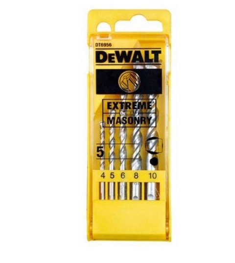 DEWALT ZESTAW WIERTEŁ WIDIOWYCH DO BETONU5szt. 4-5-6-8-10mm DEWALT ZESTAW WIERTEŁ WIDIOWYCH DO BETONU5szt. 4-5-6-8-10mm