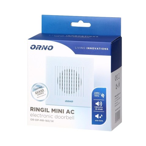 DZWONEK ELEKTRONICZNY JEDNOTONOWY 230V BIAŁY RINGIL MINI ORNO DZWONEK ELEKTRONICZNY JEDNOTONOWY 230V BIAŁY RINGIL MINI ORNO